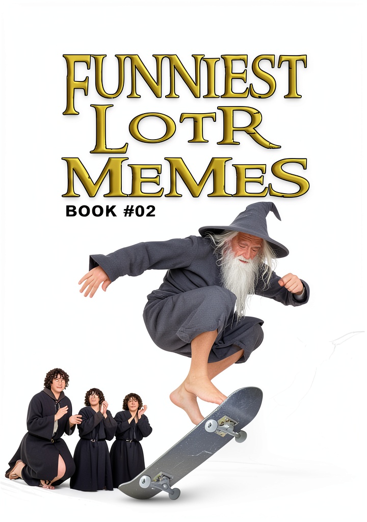 Viewing Funniest LOTR Memes Kindle Book on a tablet during a coffee break