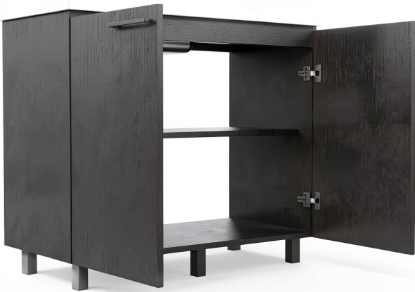 Utility Sink Cabinet, Bussolengo, Black -Black -Kitchen-5