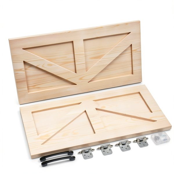 Sintuff 12x24 Unfinished Kitchen Cabinet Door Set with Hinges Handles-2