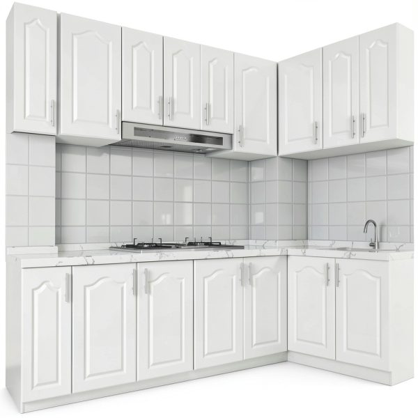 Built-in Cabinet Doors - Semicircular Cabinet Replacement Doors for Kitchen, Living Room, Bedroom, Bathroom and Other Scenarios - 22.5 Inch High (White, 14.75 Inches Wide)-6