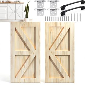 Sintuff 12x24 Unfinished Kitchen Cabinet Door Set with Hinges Handles-0