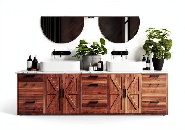 Sintuff 12x24 Unfinished Kitchen Cabinet Door Set with Hinges Handles-5