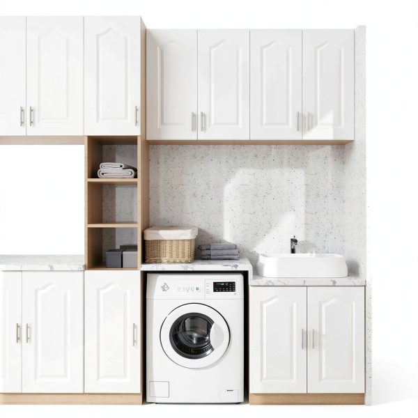 Built-in Cabinet Doors - Semicircular Cabinet Replacement Doors for Kitchen, Living Room, Bedroom, Bathroom and Other Scenarios - 22.5 Inch High (White, 14.75 Inches Wide)-5