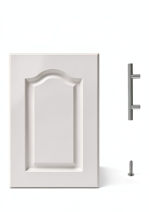 Built-in Cabinet Doors - Semicircular Cabinet Replacement Doors for Kitchen, Living Room, Bedroom, Bathroom and Other Scenarios - 22.5 Inch High (White, 14.75 Inches Wide)-4